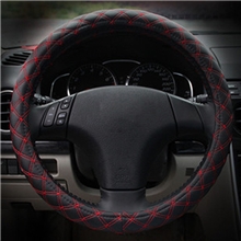 融峰批发高档超线皮革把套黑红经典大方向盘套四季通用汽车把套