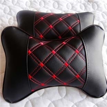 丹尼皮骨头枕汽车头枕卡通头枕车用头枕靠枕汽车枕头黑红色
