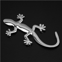 实心壁虎金属车贴银色汽车立体改装贴3D贴壁虎车贴06-1A\247-2