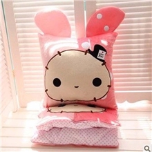 批发忧忧兔抱枕靠垫可拆洗空调被/抱枕被子两用