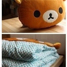 批发轻松熊折叠两用靠垫靠垫被空调被抱枕两用型车用家居用品