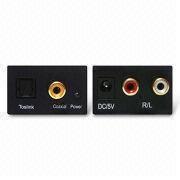 光纤数字音頻+同轴数字音頻转左右声道模拟音頻转换器