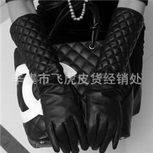 时尚小蝴蝶结中长款手套黑色女士长指手套