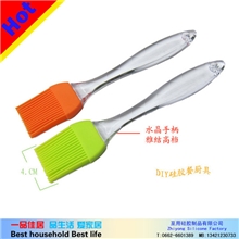 新形环保材料水晶手柄高档出口耐高温扫仔|牛油扫|硅胶刷子|油刷