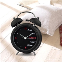 英文数字双铃闹钟3寸复古座钟静音带灯