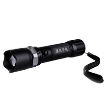 正品进口CREEQ5强光充电远射手电筒三档调光旋转变焦战术手电筒