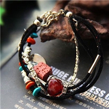 120#民族饰品批发火山石摩挲风情手链波西米亚