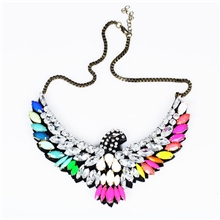 N00192韩版饰品sho*rouk超美宝石水晶镶嵌老鹰短款锁骨项链