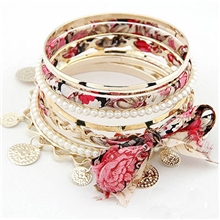 欧美时尚手镯流行气质蝴蝶结珍珠多层精美潮流奢华女士手镯批发