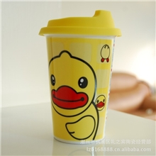 厂家供应/陶瓷杯/创意陶瓷杯/zakka/萌系卡通鸭鸭杯/原创图案水杯