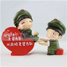 大禹家喜树脂娃娃摆件结婚礼物创意礼品家居装饰9421