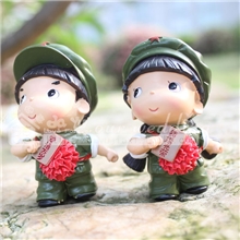 大禹家喜婚庆礼品树脂工艺品革命爱情小兵套装结婚娃娃DY9358