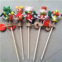 E001跳舞弹簧人摇摇鼓木偶人偶动物手摇鼓木偶玩具鼓