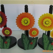 木制纸巾架/太阳花纸巾架/木制工艺纸巾架