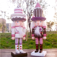 【厂家直销】精品首选25CM套二蛋糕人彩绘胡桃夹子生日礼物首选