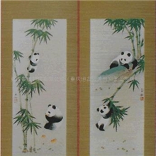 供应竹帘画-熊猫1-绣(图)
