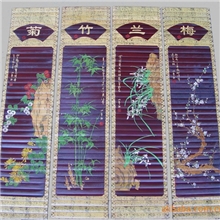 供应家居装饰画四条屏梅兰竹菊竹简竹雕
