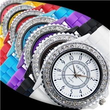 新款韩版日内瓦geneva时尚硅胶手表批发当天发货13色可选