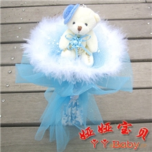 高档款镶水钻戴帽小熊单只卡通花束批发加盟S-611