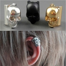 新款骷髅朋克风质感金属头耳骨夹耳钉饰品批发291