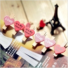 时尚创意木制夹子木质卡通爱心夹子