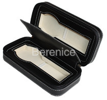 现货供应淘宝店铺热卖便携式2表位拉链手表盒表包收藏盒