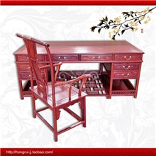 中式仿古典家具红木办公桌实木书桌100%非洲红檀木2米办公台