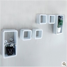 墙壁架搁板置物架壁挂创意格子隔板壁挂架圆角框格架隔板