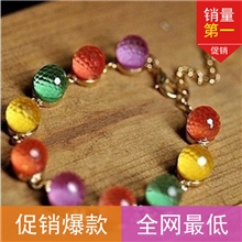 【热销】韩国韩版饰品复古糖果色水晶珠手链手饰首饰