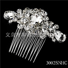 厂家直销新娘发梳合金发梳饰品水钻花卉发梳新品现货3002新款