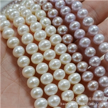 天然珍珠项链7-8mm近圆无暇白色珍珠项链薄利多销珍珠项链批发