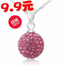 水晶吊坠项坠满钻饰品淘宝爆款球型捷克水晶饰品一件代发
