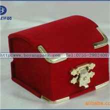 供应方形绒布珠宝盒里盖可印LOGO