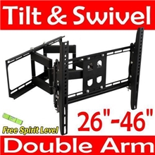 经济型双臂电视伸展架,VESA400x400,适用26-55寸,上下调节&plusmn;15&deg;.