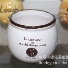 zakka仿搪瓷多肉盆栽圆形园艺陶瓷花器简约创意法文花盆批发