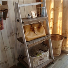 厂家直销实木日单zakka复古做旧三层可折叠展示花架