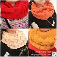 围脖冬天韩国纯色波浪镂空毛线时尚围脖套头女士脖套围巾批发