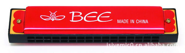 16孔铝座板铝外壳玩具口琴（带塑套吸塑包装）