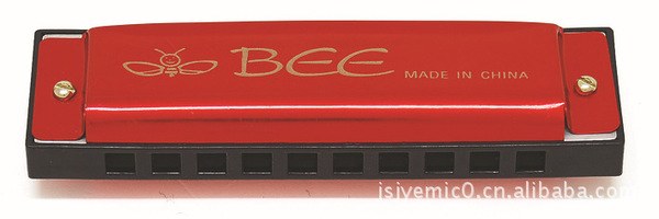 10孔铝座板铝外壳玩具口琴（纸盒装）