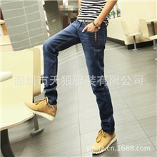 淘宝爆款个性弹力男士牛仔裤男韩版潮修身小脚裤铅笔裤批发205