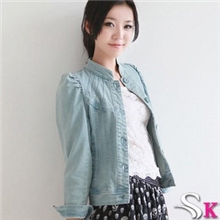 【低价清仓】牛仔外套韩式耸肩新款牛仔外套牛仔外套长袖