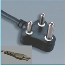 云环直销大南非SABS认证标准三芯插头电源线可配C5梅花尾