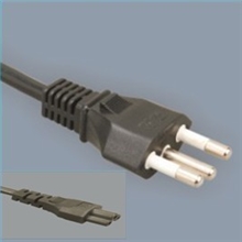 云环直销巴西INMETRO认证标准三芯插头电源线4.8MM可配C5梅花尾