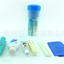 厂家直销螺旋盖塑料杯洗漱套装旅行社客人礼品