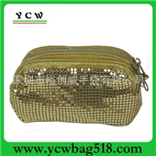 深圳龙岗化妆包厂家生产金色亮片包订做手拿韩版亮片化妆袋