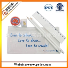 文具厂家直销PVC袋组合文具套装定做文具礼品多件套笔袋文具