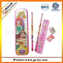 文具盒套装塑料四色印刷6件套卡通文具套装学生文具套装厂家