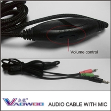 3.5mm音频线带麦带音量调节环保材质抗拉听力考试耳机适用