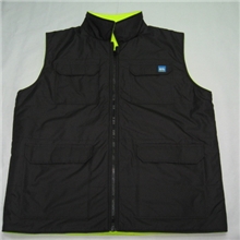 厂家定做双面穿多口袋反光夹棉马甲外贸工程安全马甲