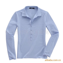 中山厂家直供长袖翻领T恤全棉简约休闲外贸订单polo衫